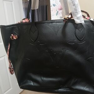 Non Authn. Black Designer Tote Bag